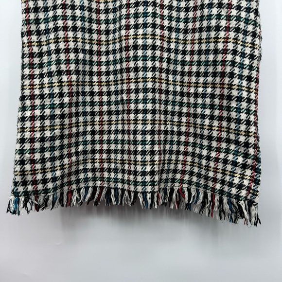 Zara Houndstooth Fringe Oversized Shift Dress Wool Velvet Women’s XS Retro Glam - Picture 9 of 13